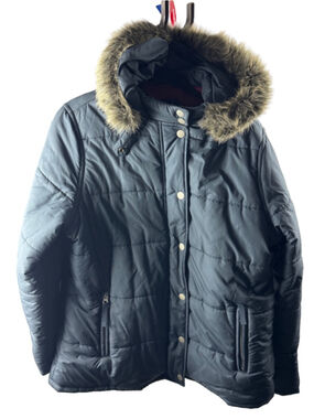 BODEN Faux Fur Long sleeve Hooded Puffer Jacket size 18